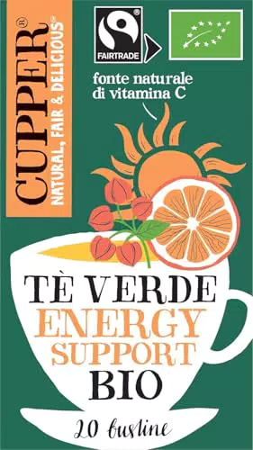 CUPPER Tè Verde Energy Support Biologico e Fairtrade con Arancia e Matcha