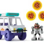 DC Comics Teen Titans Go! T-Car Pizza Launcher con Action Figure di Cyborg