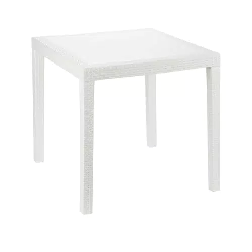 Dmora Tavolo da Esterno Agrigento Quadrato Fisso in Rattan 100% Made in Italy