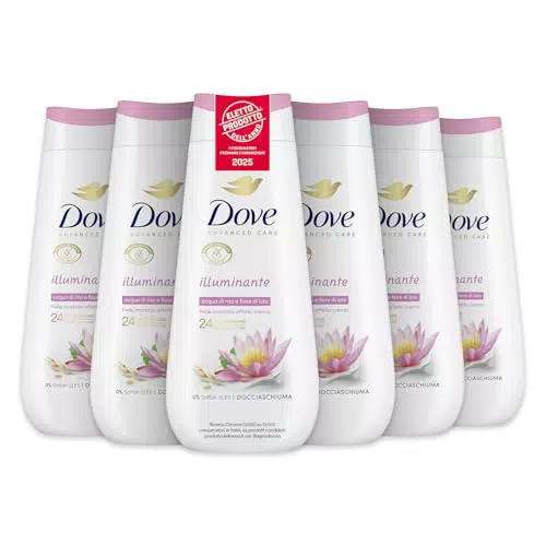 Dove Bagnoschiuma Illuminante e Idratante - Formula Delicata per la Pelle