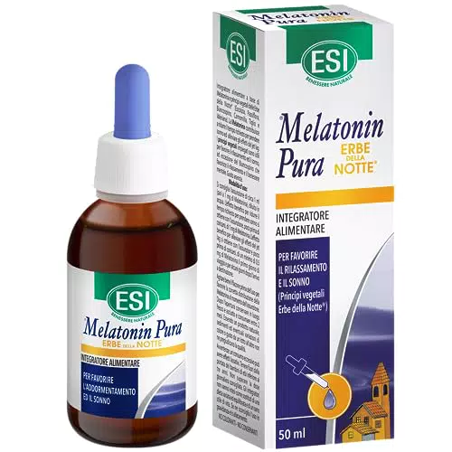 ESI Melatonin Pura Gocce con Passiflora, Biancospino e Camomilla - Vegan, Senza Glutine