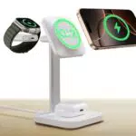 ESR Stazione di Ricarica Wireless Qi2 3-in-1 per iPhone, Apple Watch e AirPods