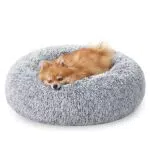 Feandrea Cuccia per Cani Interni, Lettino a Ciambella, Cuscino Sfoderabile e Lavabile