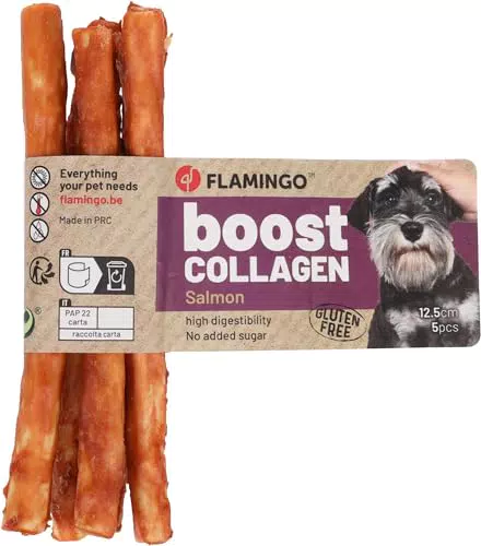 Flamingo Boost Bastoncini al Salmone con Collagene per Cani