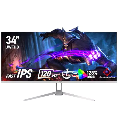 Gawfolk Monitor per computer 34 pollici IPS ultra-wide 120Hz