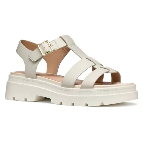 Geox D ADACTER S B, Sandalo Piatto Donna, Lt Sand