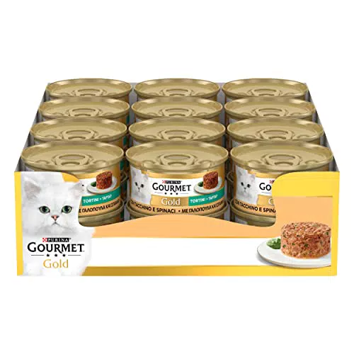 GOURMET Gold Cibo Umido per Gatti Adulti con Tacchino e Spinaci