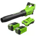 Greenworks GD40ABK2X Soffiatore Foglie a Batteria con Motore Brushless 40V