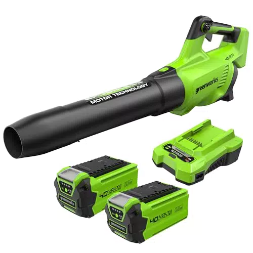 Greenworks GD40ABK2X Soffiatore Foglie a Batteria con Motore Brushless 40V