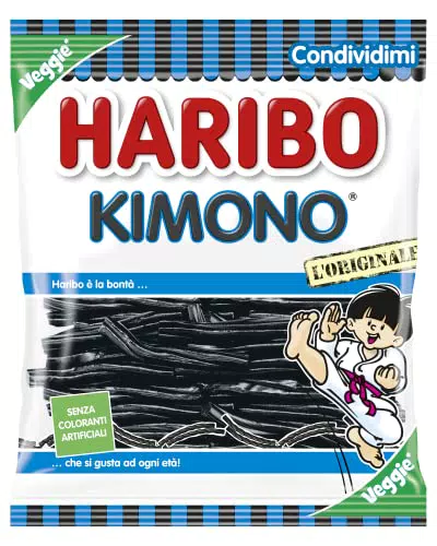 Haribo Kimono - Caramelle Gommose Gusto Liquirizia per Feste e Momenti di Relax