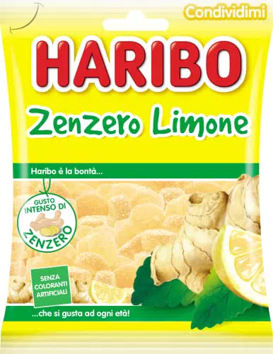 Haribo Caramelle Gommose Gusto Zenzero e Limone per Feste e Condivisione