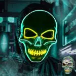 HBSFBH Maschera LED Luminosa Halloween Horror Teschio con 3 Modalità Flash