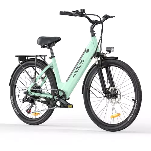HillMiles Bici Elettrica Per Adulti Da 26", 7 Velocità Bicicletta Elettrica da 36V 13Ah Batteria Rimovibile