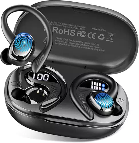 Hupoaf Cuffie Bluetooth Sport con Cancellazione Rumore e Impermeabilità IP7