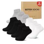IceReco 10 Paia Calze Uomo Corte Sportive Calzini Donna Estivi Cotone Corti Calza Sportivi Fantasmini Running Invisibili Trekking Tennis Calzini Elastiche 47-50 Nero Nere Neri