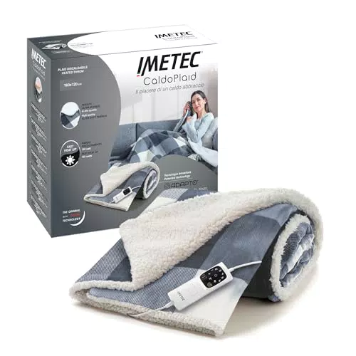 Imetec CaldoPlaid: Plaid Riscaldabile Morbido, Basso Consumo, 6 Temperature