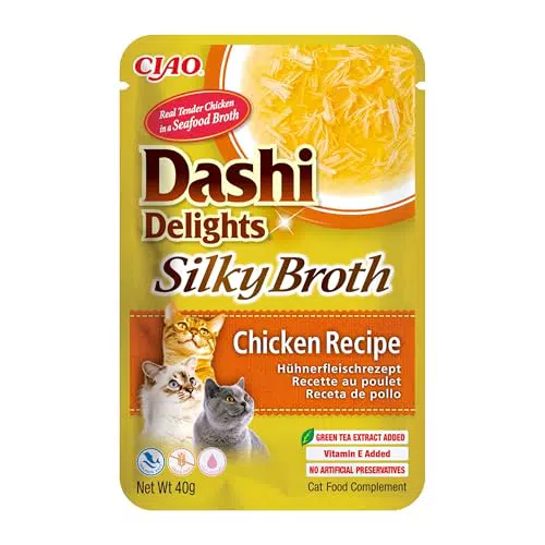 Inaba Dashi Delights Brodo di Pollo per Gatti - Snack Umido con Ingredienti Naturali