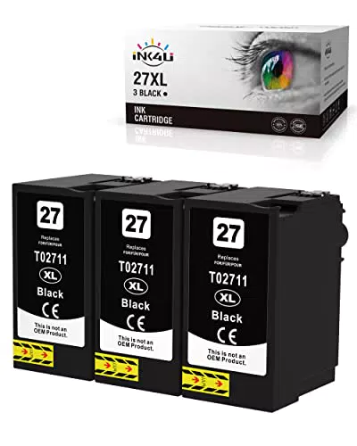 INK4U 27XL Compatibili per Epson 27 XL 27xl Cartucce d'inchiostro Sostitutive Workforce WF7720 WF7610 WF-7715 WF-7620 WF-7210 WF-3620 WF-7710 WF-7110 WF-3640