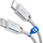KabelDirekt Cavo USB-C Ricarica Veloce 60W, Connettori Metallici, Intrecciato Nylon