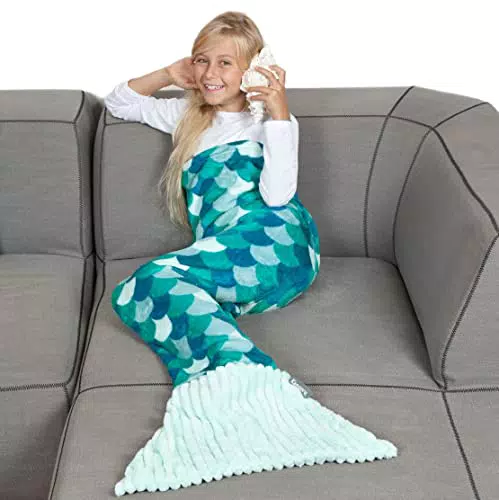 Kanguru Coperta coda da sirena in pile, plaid per bambini e regalo ideale
