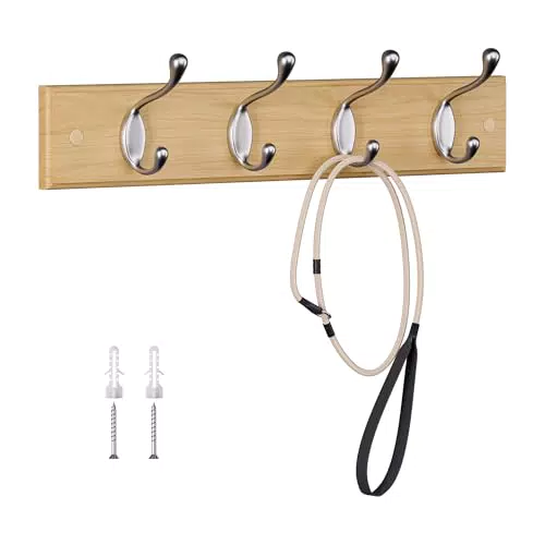 LaFleurs Appendiabiti da Parete in Legno con Ganci Doppi per Ingresso e Bagno
