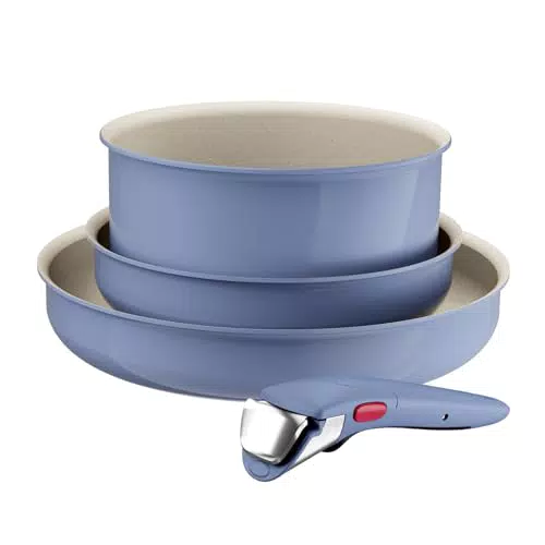 Lagostina Ingenio Pastel, Set di Padelle Antiaderenti con Manico Rimovibile