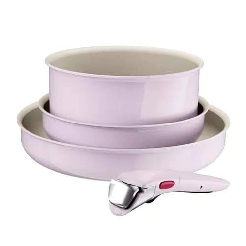 Lagostina Ingenio Pastel, Set di Padelle Antiaderenti con Manico Rimovibile