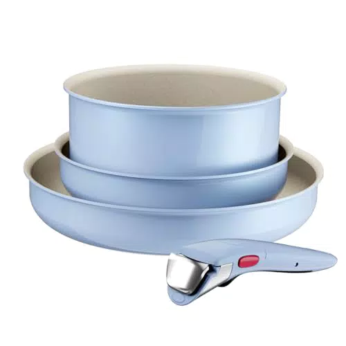 Lagostina Ingenio Pastel - Set di Padelle Antiaderenti con Manico Rimovibile
