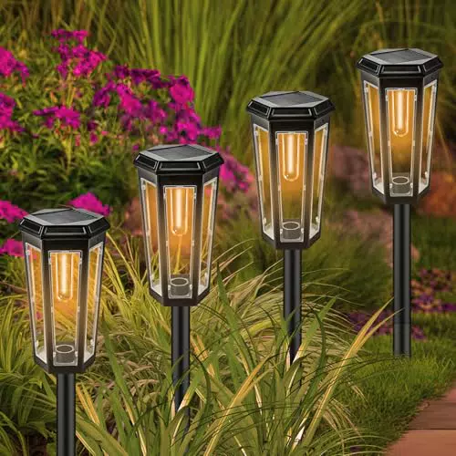 Lampade solari da giardino impermeabili per esterni, luci decorative balcone e terrazza