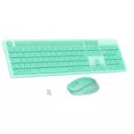 LeadsaiL Kit Tastiera e Mouse Wireless Silenziosi QWERTY per PC e Mac