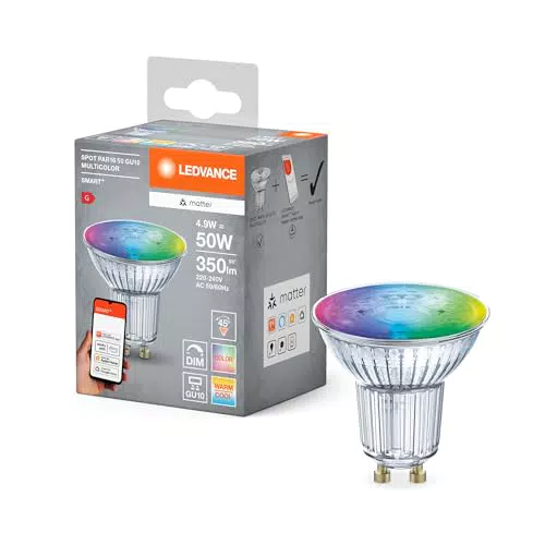 Ledvance Lampada Led Smart+ Matter con Riflettore Attacco Gu10