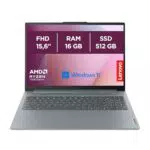 Lenovo IdeaPad Slim 3 Notebook 15,6 FHD, AMD Ryzen 5, 16GB RAM, 512GB SSD