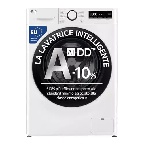 LG AI DD F4R3011NSWB Lavatrice Frontale con AIWash e Motore Direct Drive