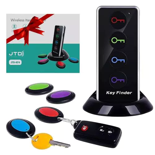 JTD Wireless Key Finder Tracker con Torcia LED e Base per Chiavi e Cellulari