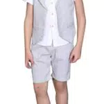 LOLANTA Completo Cerimonia Bambino con Gilet, Pantalone, Camicia e Papillon