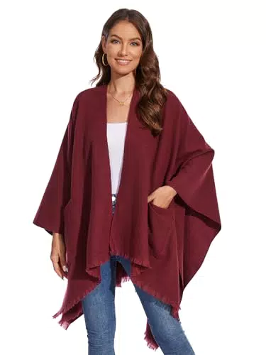 Cardigan Donna Mantella Aperta con Tasche Morbido per Primavera e Inverno