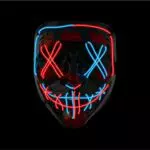 Maschera Halloween LED The Purge, luminosa e controllabile per adulti
