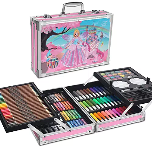 MIAOKE Set Deluxe di materiali per disegno e pittura con matite e pennarelli