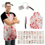 MmmLucipor Grembiule Macellaio Horror per Halloween, Costume Sanguinolento