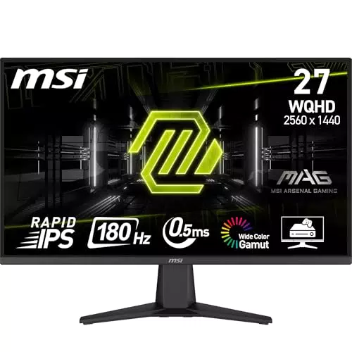 MSI MAG 275QF Monitor Gaming 27" WQHD 180Hz 0.5ms Adaptive-Sync Rapid IPS