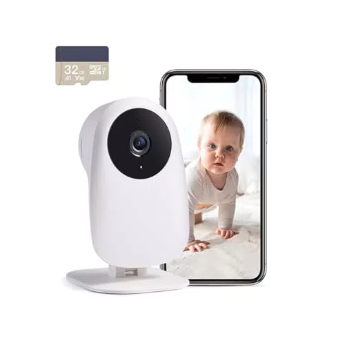 Nooie Baby Monitor 2K con Micro SD, Visione Notturna e Rilevazione Movimento
