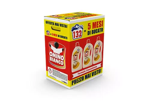 Omino Bianco - Detersivo Lavatrice Liquido, 132 Lavaggi