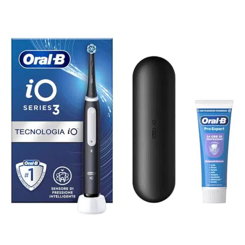 Oral-B iO 3 Spazzolino Elettrico Ricaricabile con Testina e Custodia + Dentifricio