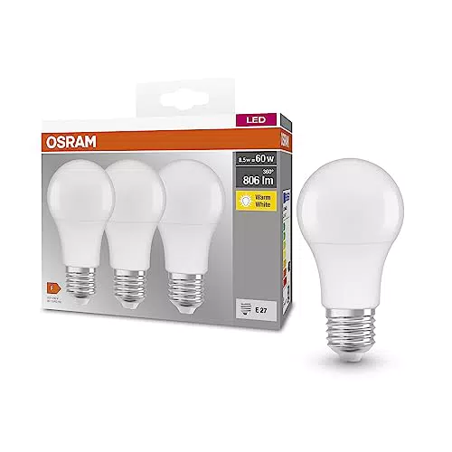 Osram Lampada LED Classic A 60 FR E27 8.5W 806lm Luce Bianca Calda bassa emissione