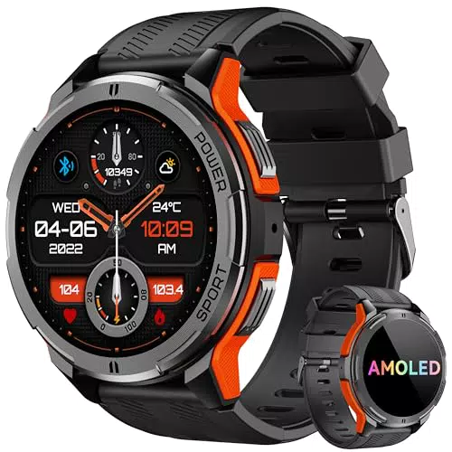 OUKITEL Smartwatch Uomo - Orologio Militare con Chiamate Vocali e Fitness Tracker