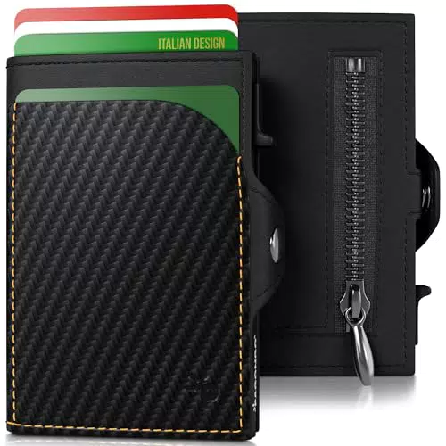 PAGO-POP Portafoglio Slim Uomo | Portacarte Tascabile e Porta Tessere