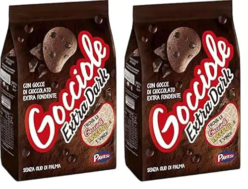 Pavesi Biscotti Frollini Gocciole Extra Dark con Cioccolato Fondente