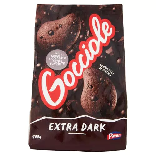 Pavesi Biscotti Frollini Gocciole Extra Dark con Cioccolato Fondente