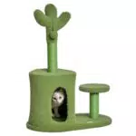 PawHut Albero per Gatti a forma di Cactus con Lettino, Cuccia e Corda Sisal