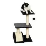 PawHut Albero Tiragraffi per Gatti Multilivello con Tappetino e Pallina in Legno